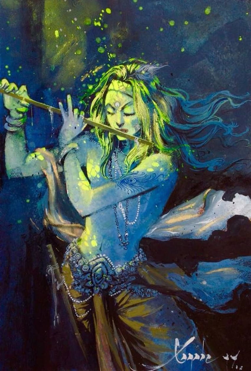 Peinture de Krishna. Peinture de Krishna, Art de Krishna, Peintures mythologiques Fond d'écran de téléphone HD