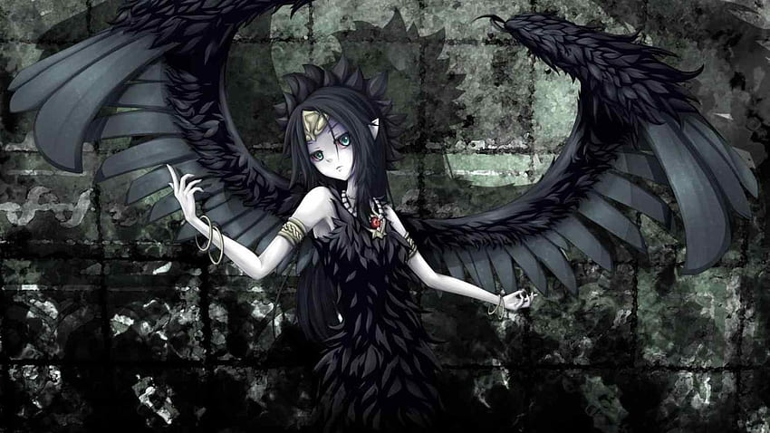 Anime Girl Dark Angel, Cute Anime Girls Gothic HD wallpaper