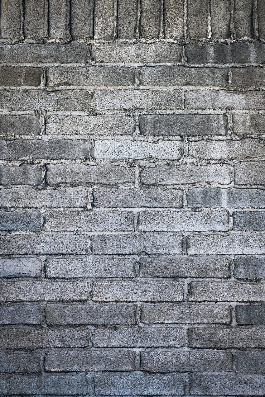 Gray bricks Wall, grey, texture HD phone wallpaper