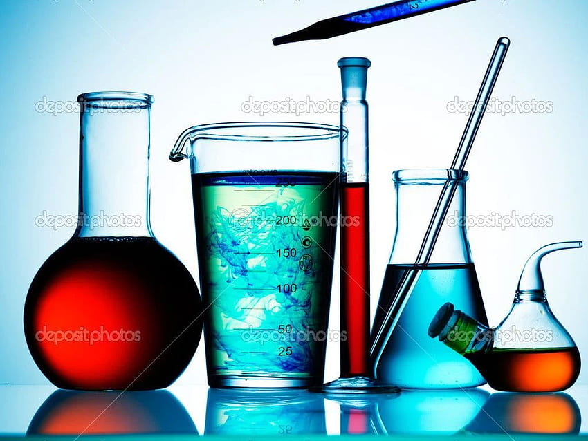 Assorted laboratory glassware equipment. Science lab, Chemistry labs, Experiments HD wallpaper