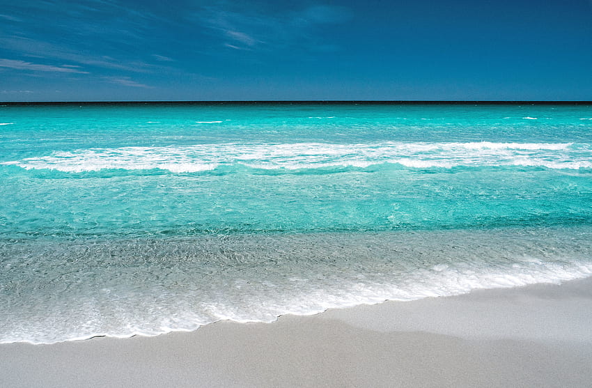 Playa tropical, olas del mar, costa, adorable fondo de pantalla