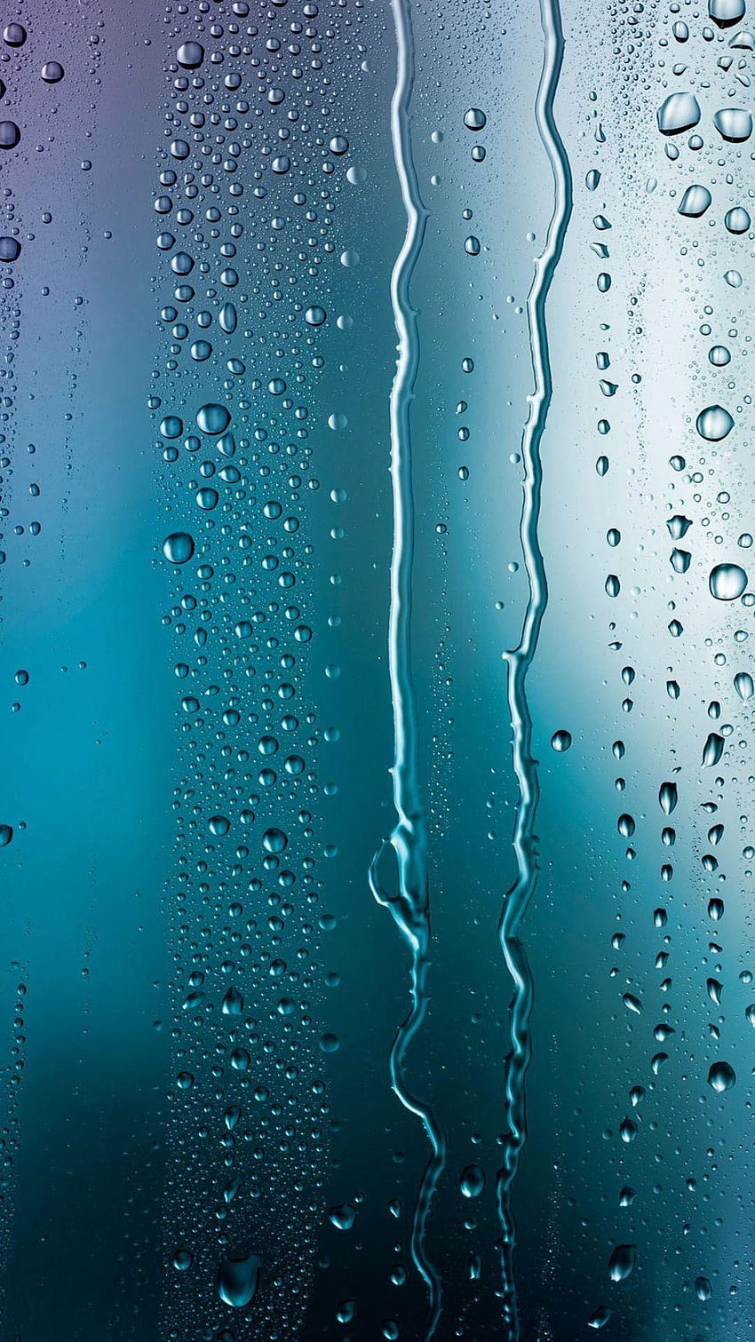 Vidro com gotas de água, pingos de chuva no vidro Papel de parede de celular HD