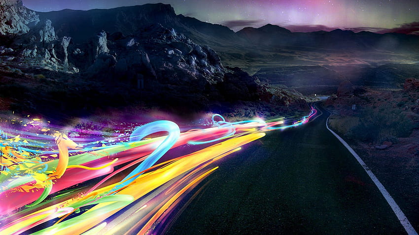 Abstract, Shine, Light, Road, Speed, Ribbons HD wallpaper