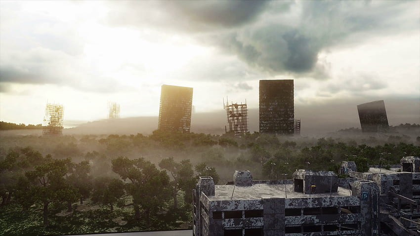Apocalypse City In Fog - Ville détruite - & Arrière-plan, Bâtiment détruit Fond d'écran HD