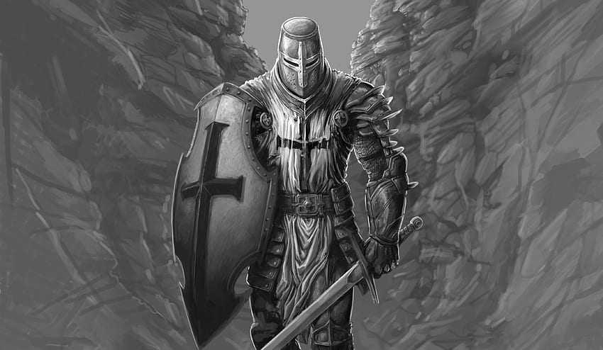 The Knight, fantasy, warrior, art HD wallpaper