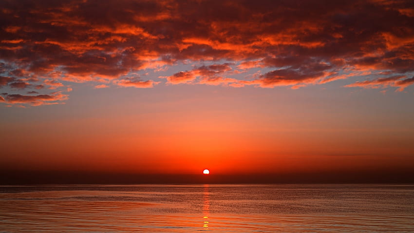 Landscape, Sunset, Sea HD wallpaper