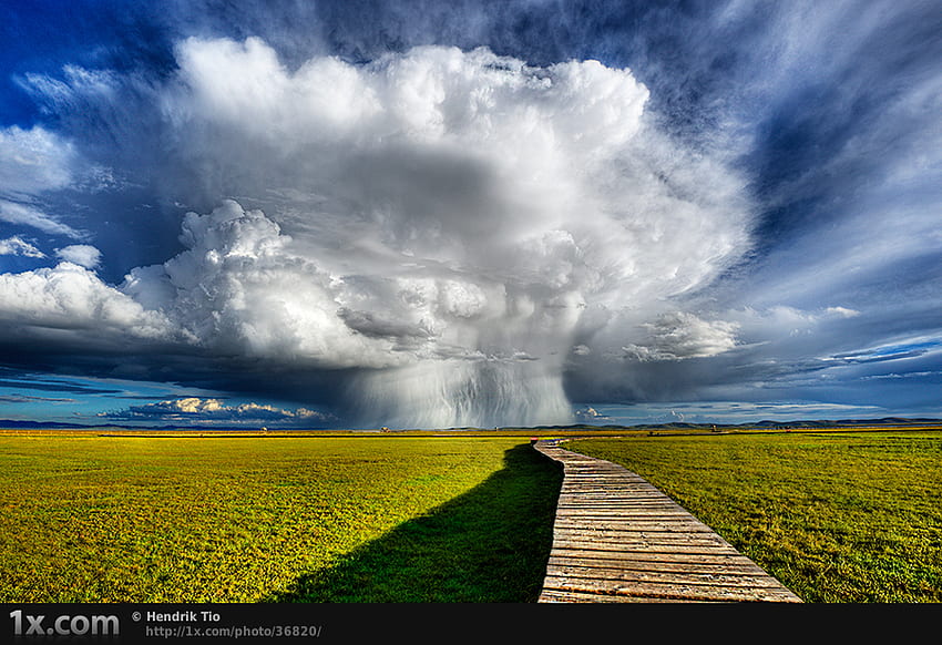 Atomic Cloud, semplice, strano, erba, esplosione, verde, ponte, natura, cielo, incredibile, tempesta, nuvola Sfondo HD