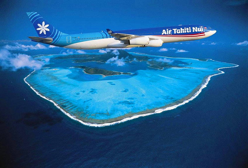 Bora Bora Desert Paradise Island Air Tahiti Pesawat Terbang, pulau, biru, pasir, tropis, tahiti, pantai, karang, liburan, zen, pesawat terbang, gurun, pesawat terbang, pulau, samudra, laut, karang, melarikan diri, kemewahan, eksotis, surga, laguna, jet, kawin lari, udara, surga, pemandangan, atol, spa, terbang, mimpi, bora bora Wallpaper HD