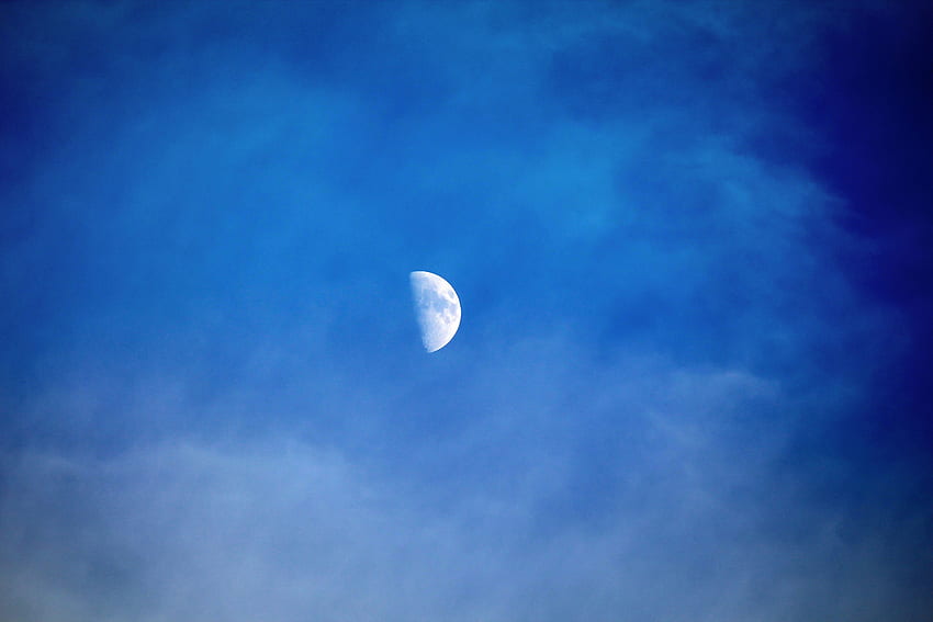 Sky, Moon, Minimalism, Evening HD wallpaper