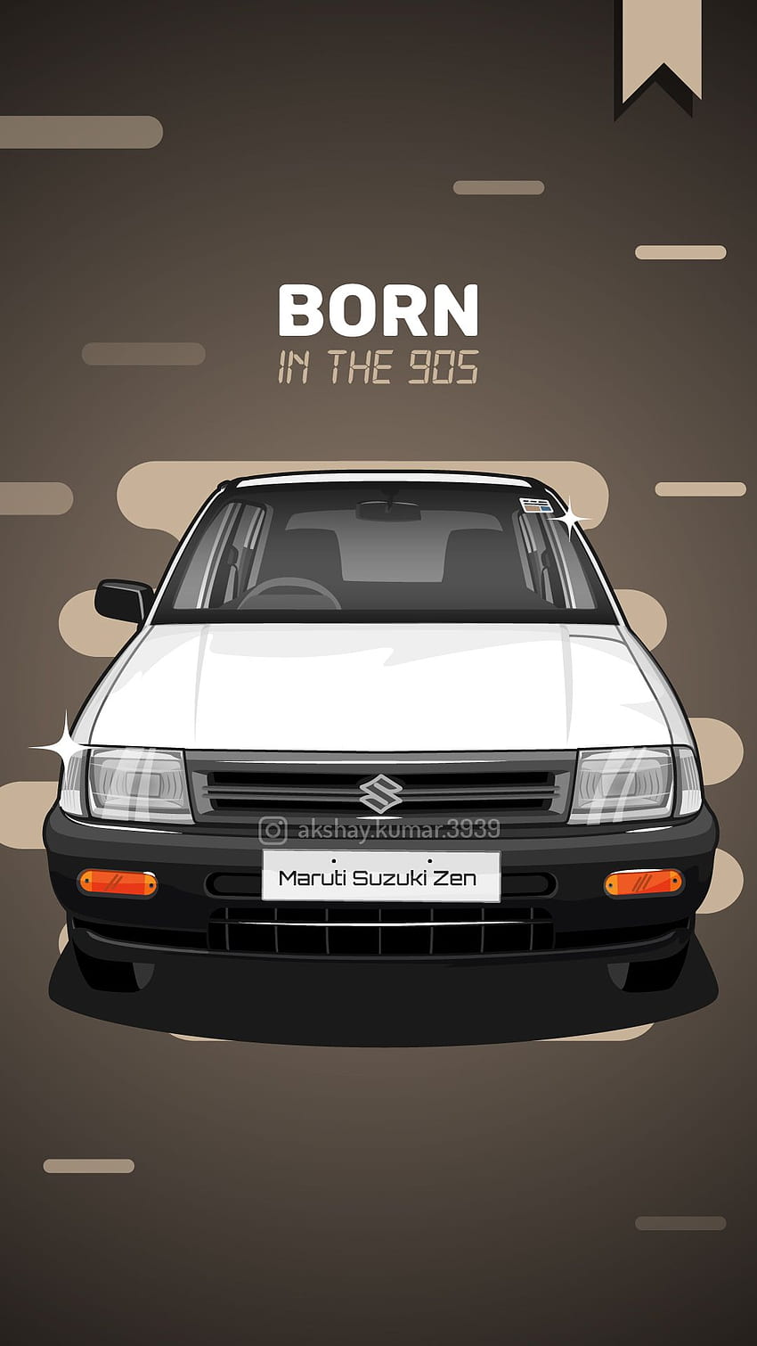 Maruti Suzuki Zen. coches indios. arte vectorial fondo de pantalla del teléfono