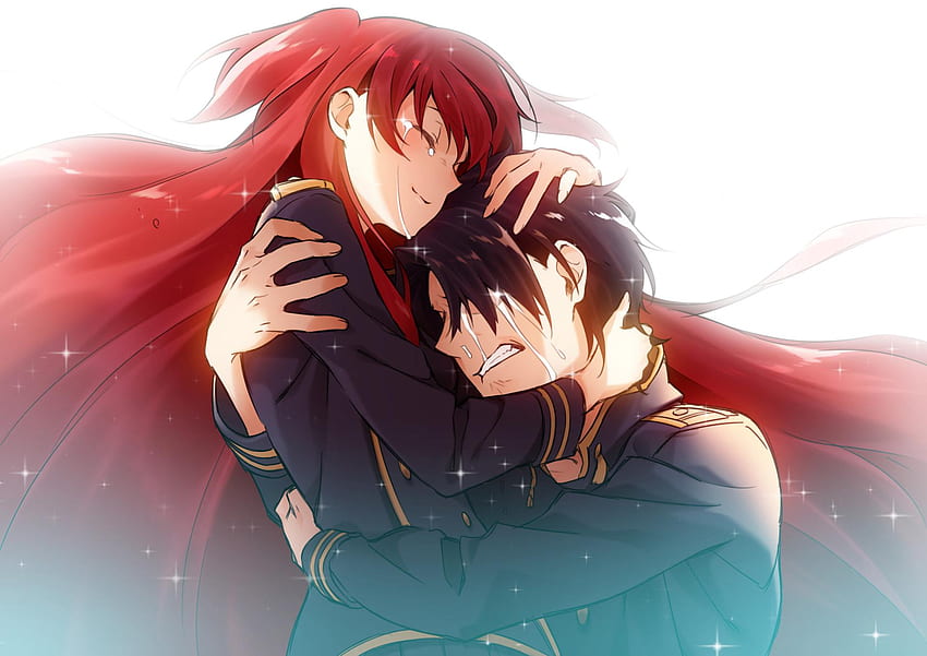 Anime Couple Hug Cry HD wallpaper