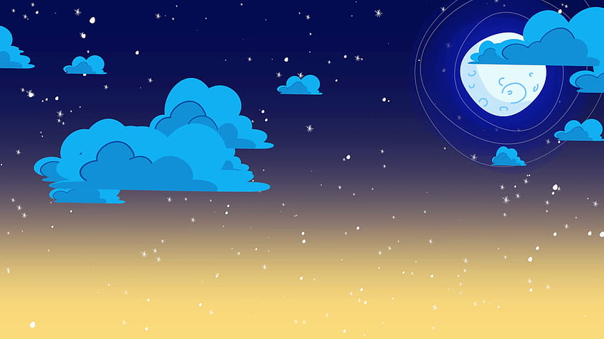 Cartoon animation background with motion clouds and moon, abstract  backdrop. Luxury and elegant dynamic animation footage of cartoon or kids  theme Motion Background, Moon and Stars Cartoon HD wallpaper | Pxfuel