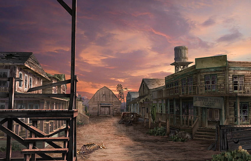 Alter Westhintergrund, Wild-West-Cartoon HD-Hintergrundbild