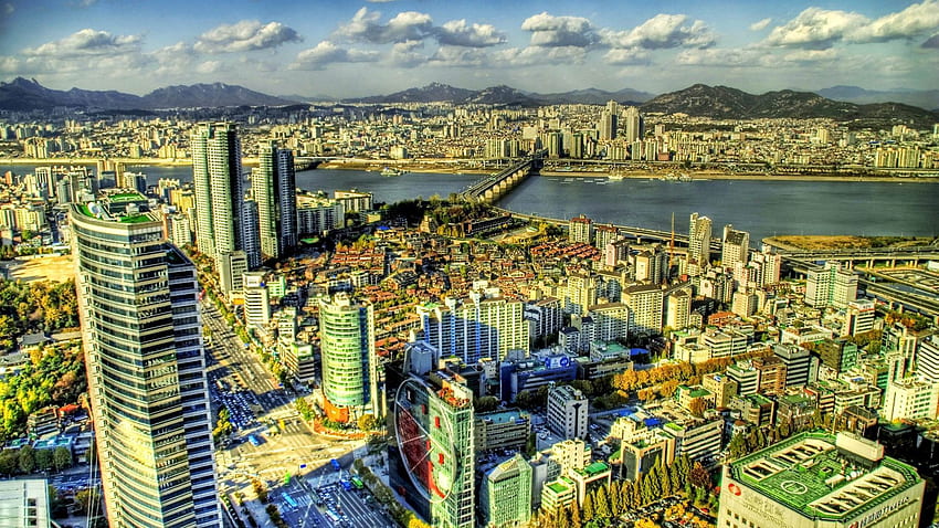 Städte, Gebäude, Ansicht von oben, Wolkenkratzer, r, Südkorea HD-Hintergrundbild