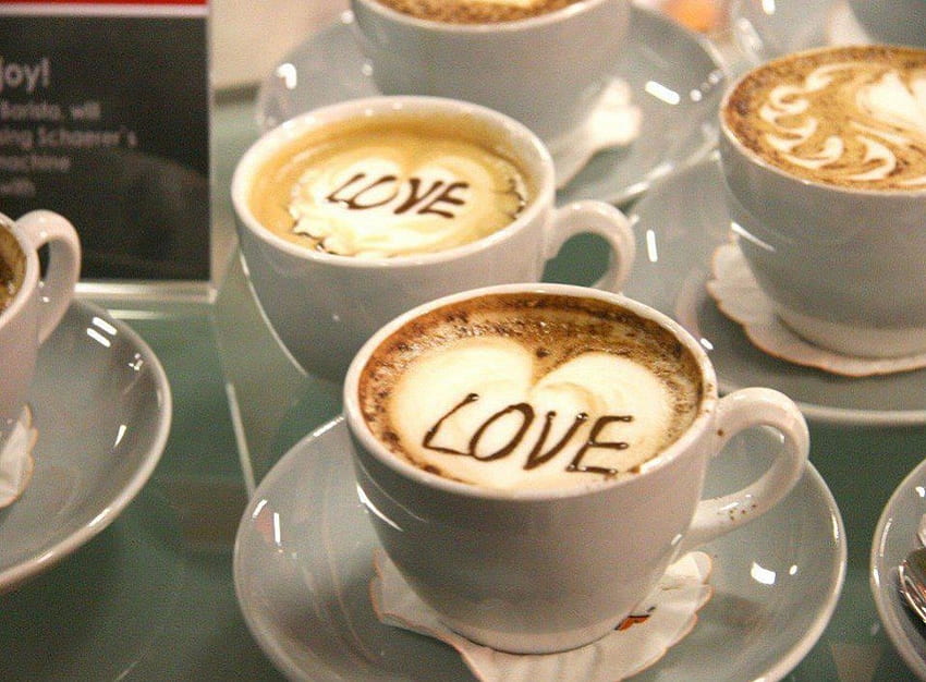 Bonjour, café mousseux, matin, amour, café, tasse, charmant Fond d'écran HD