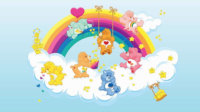 Care Bears Background, Colorful Bear HD wallpaper