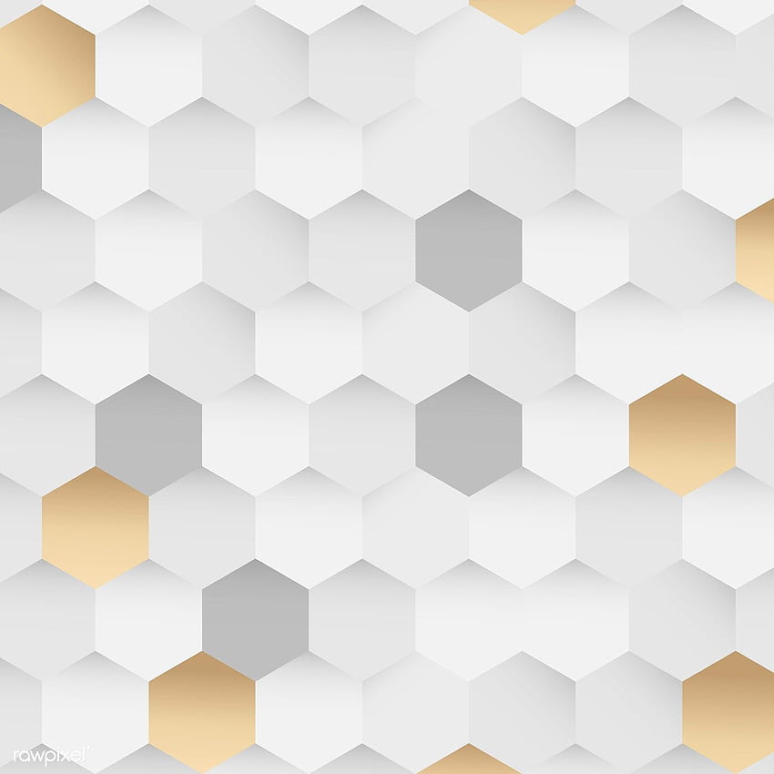premium vector of White and gold hexagon pattern background in 2020. Hexagon pattern, Geometric pattern background, Background patterns HD phone wallpaper