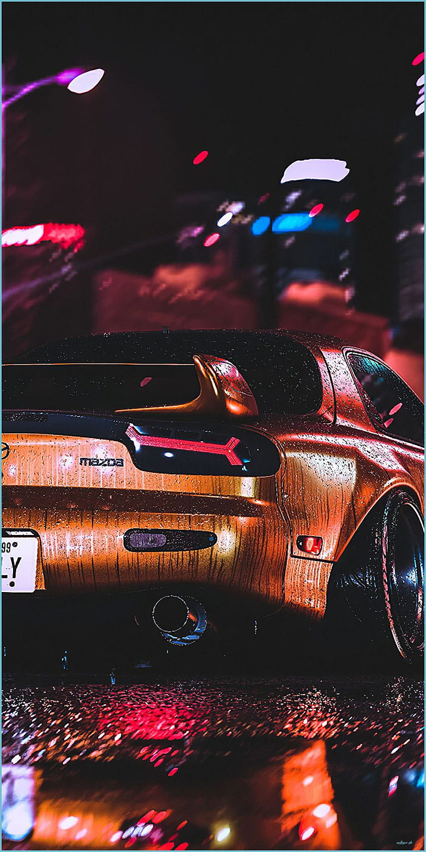 Mazda RX14, Rear View, Artwork Street Racing Jdm, JDM Aesthetic HD phone wallpaper