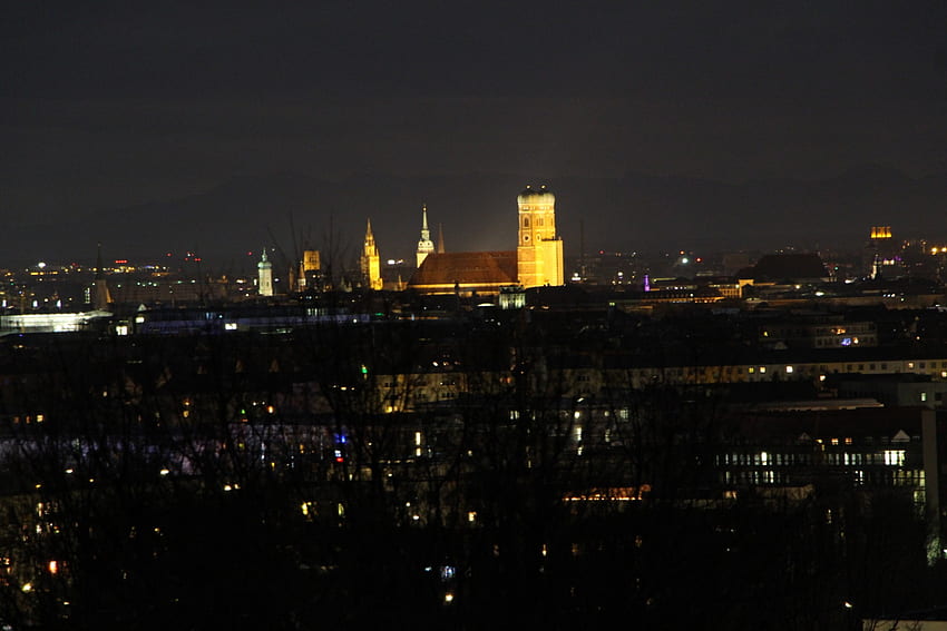 Monachium City nocą, noc, miasto, Bawaria, Monachium Tapeta HD