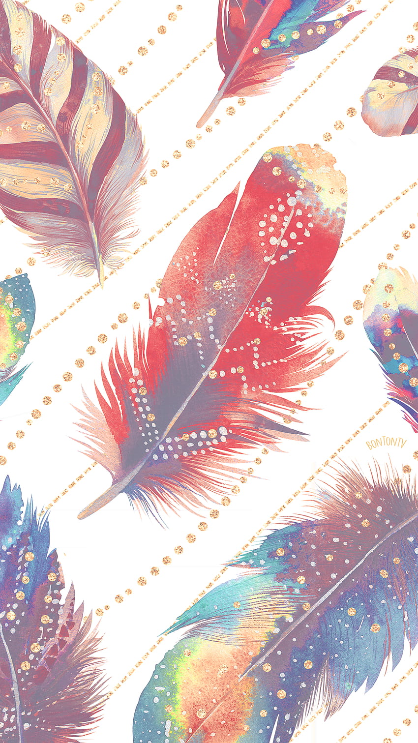 Bohemian Feathers, Cute Feather HD phone wallpaper