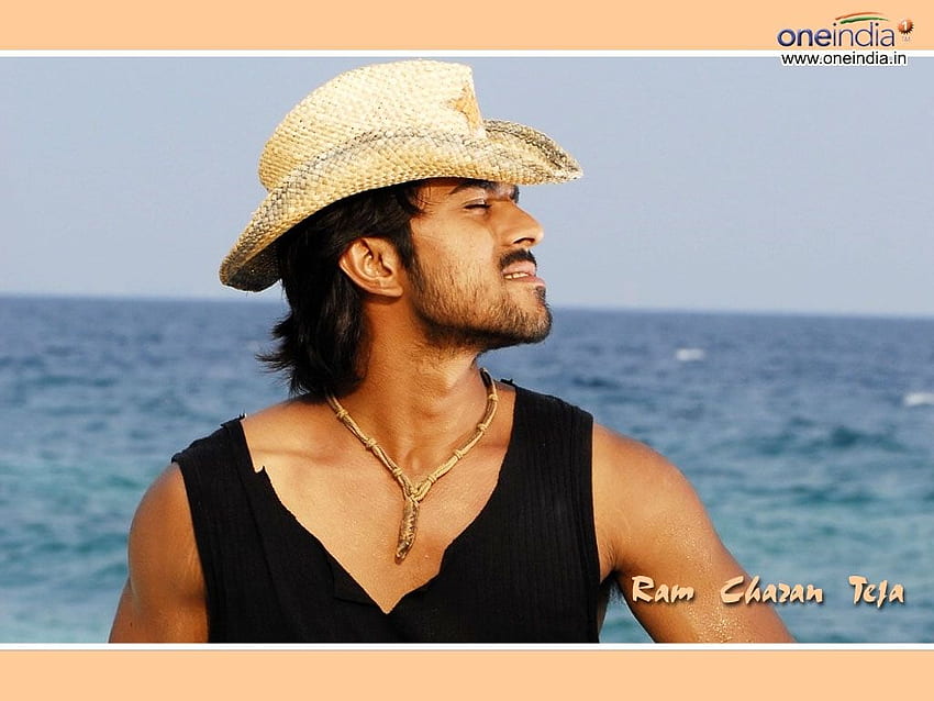 Ram Charan com chapéu, filme laranja papel de parede HD