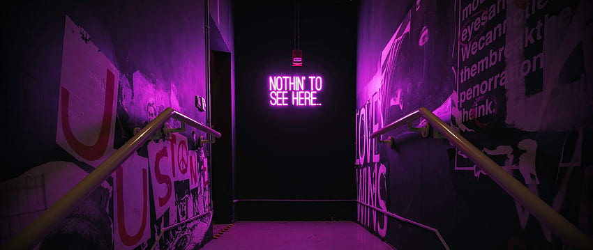 Purple neon sign Ultra Wide TV - HD wallpaper