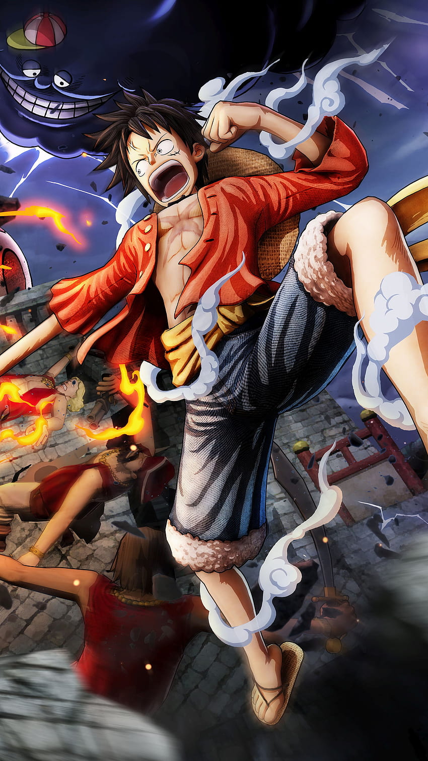 Monkey D Luffy, art, anime, combat Fond d'écran de téléphone HD