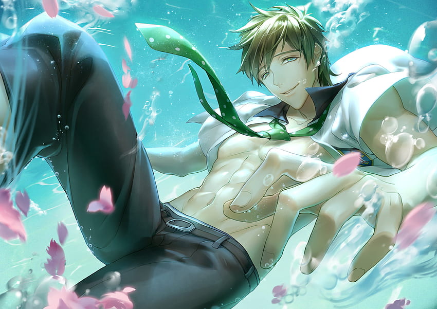 ! Tachibana Makoto Underwater Open Shirt Exposed Chest . HD wallpaper