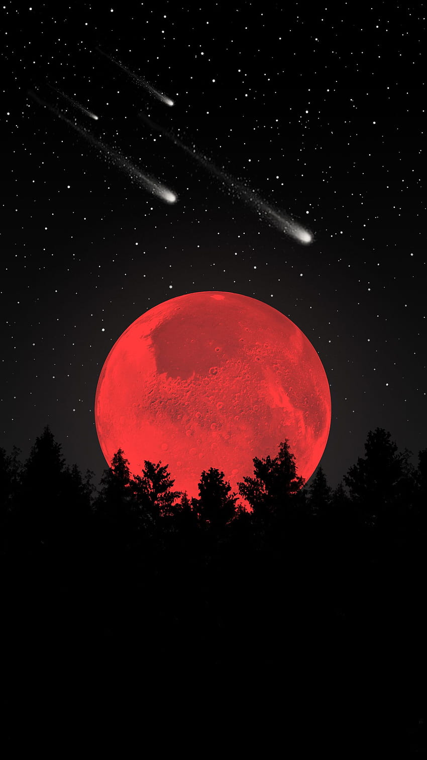 Red Moon, Crimson Moon HD phone wallpaper