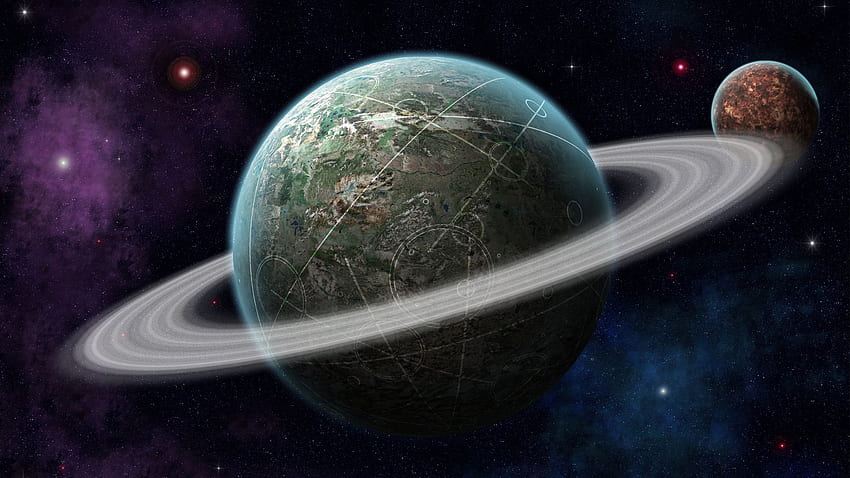 planet with rings. planet rings ., Planetary HD wallpaper