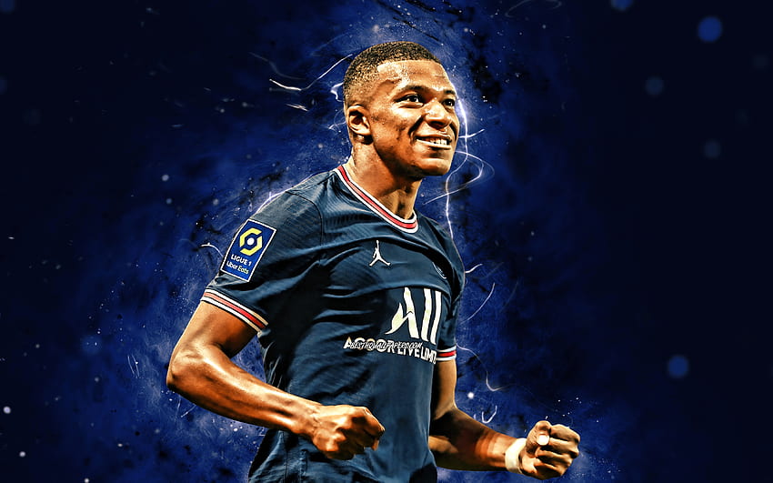 Download wallpapers Kylian Mbappe, 4k, french footballers, FFF, abstract  art, France National Team, …