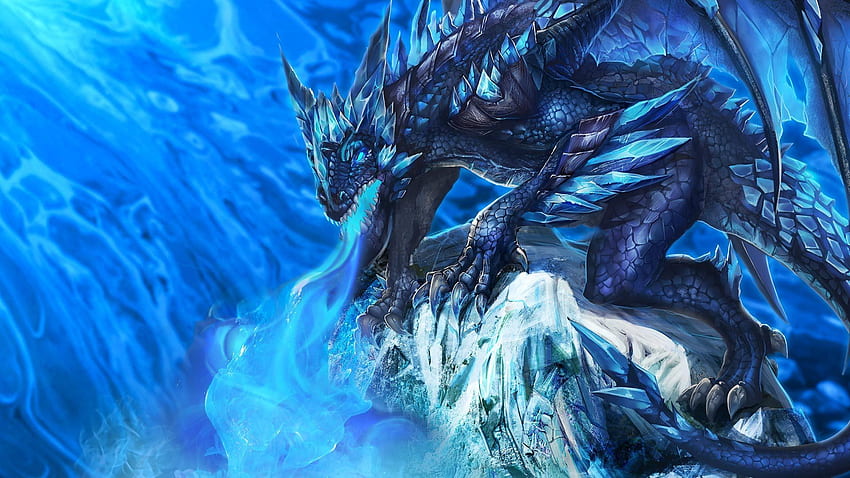 Badass Ice Dragon, Dark Crystal Dragon HD wallpaper