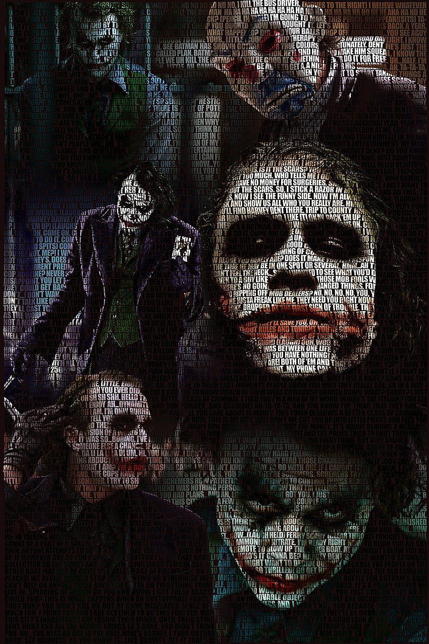 Plakat z kolażu Jokera Heath Ledger Batman The Dark. Etsy. Grafika Jokera, grafika Jokera, Joker Heath Tapeta na telefon HD