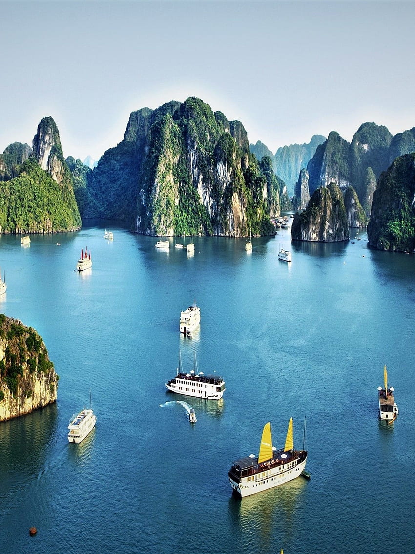 Ships, Vietnam, Ocean, Ha Long Bay, Rocks for Apple iPad Mini, Apple ...