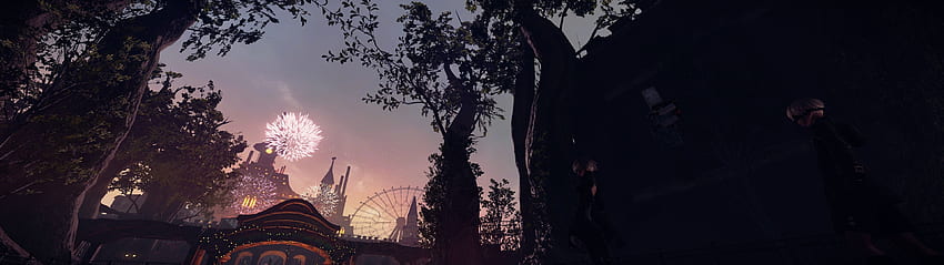 Automata Amusement Park Dual Screen [] - Nier, 3840x1080 Forest Sfondo HD