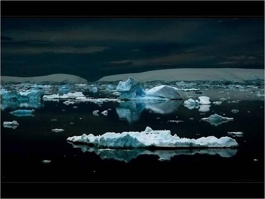 Antarktika 2, gece, mavi, soğuk, hava durumu, gökyüzü, su, buz HD duvar kağıdı