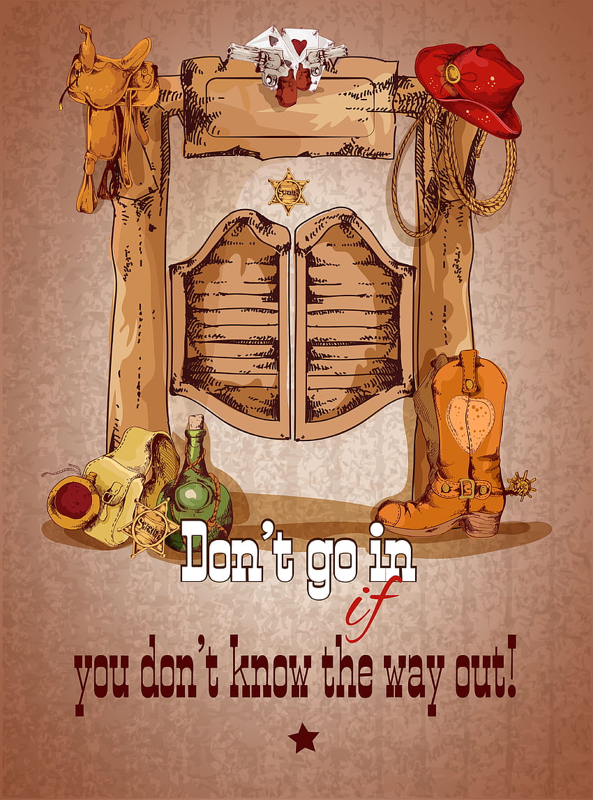 Wild west saloon poster - Vetores, Ilustrações Papel de parede de celular HD