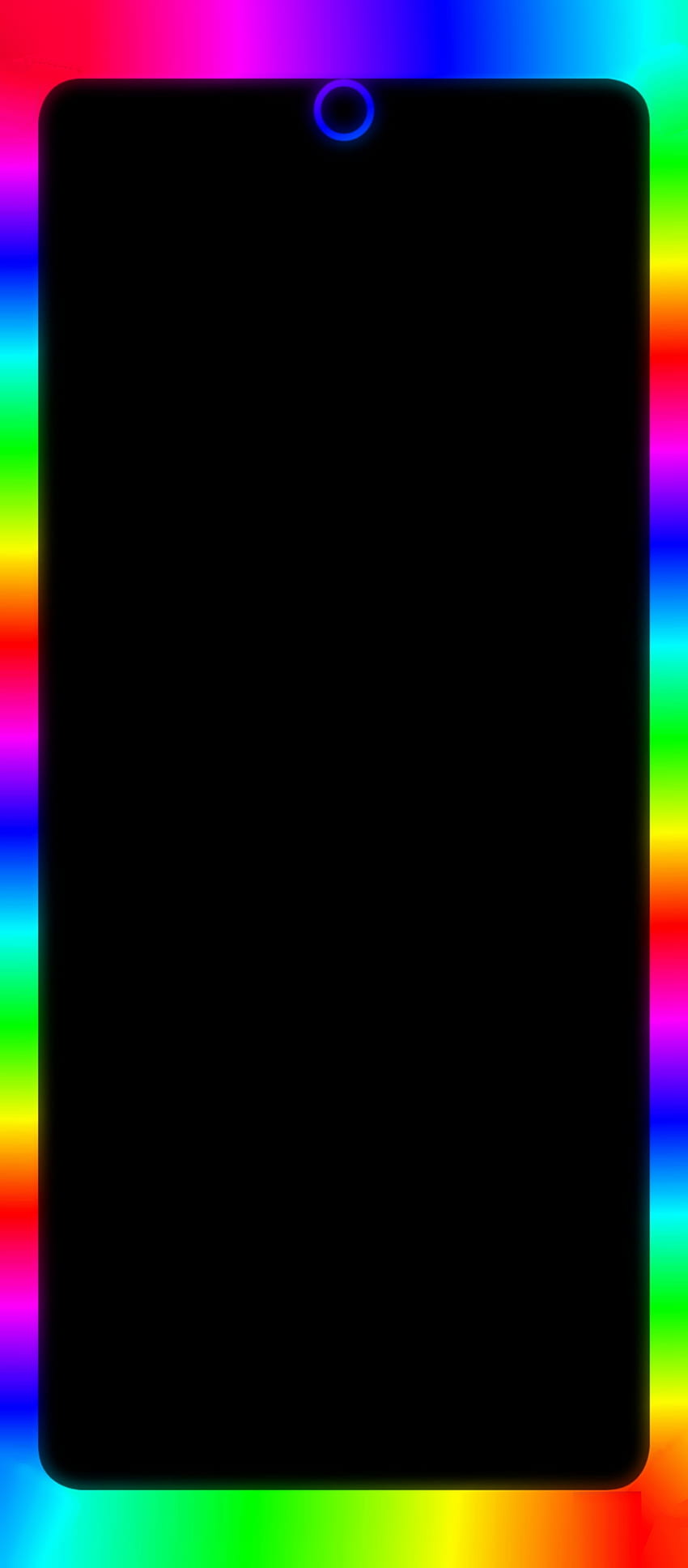 Rainbow notch center, colorfulness, blue HD phone wallpaper
