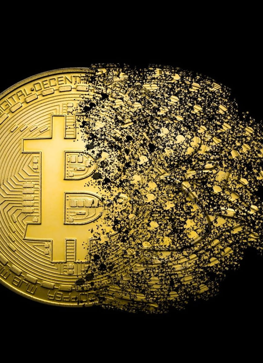 Bitcoin, Currency, Money, Digital Art - Bitcoin Gold HD phone wallpaper