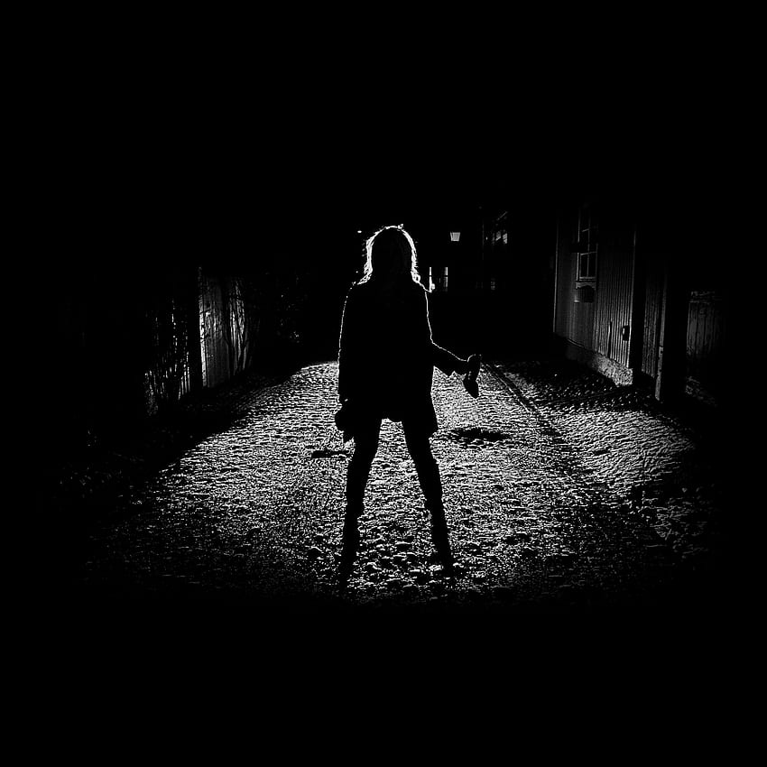 Girl Silhouette Dark Street Scary Maybe, Creepy Woman HD phone wallpaper