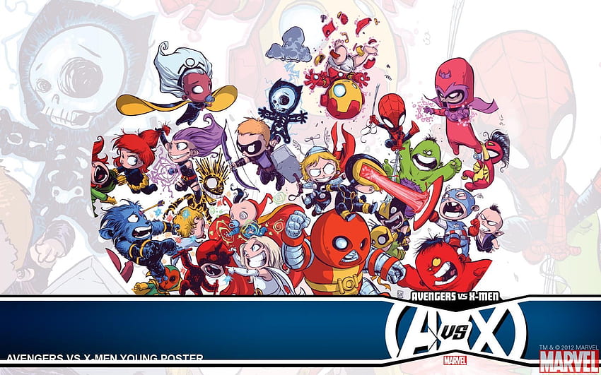 AVENGERS VS X MEN YOUNG POSTER. Chibi Marvel, Baby Avengers, Marvel HD wallpaper