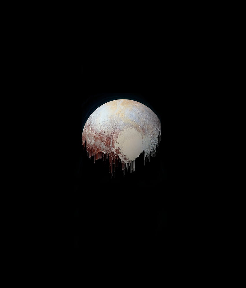 Luna que se desvanece, arte glitch fondo de pantalla del teléfono