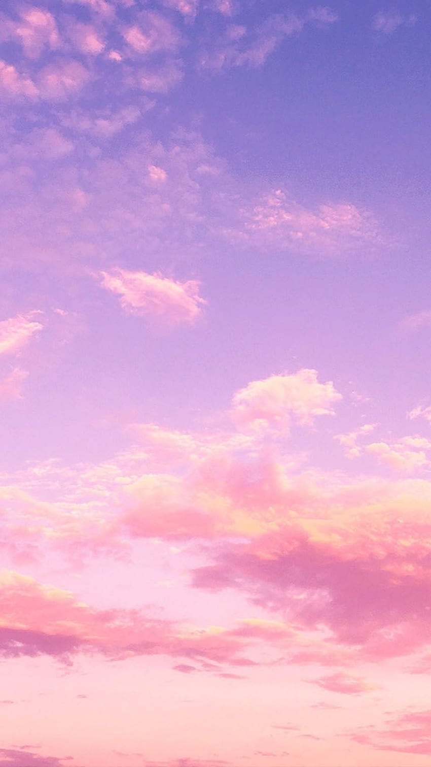 Небе, облак, розово, през деня, лилаво, синьо през 2020 г. Подготвени, пастелни облаци, небе на iPhone HD тапет за телефон