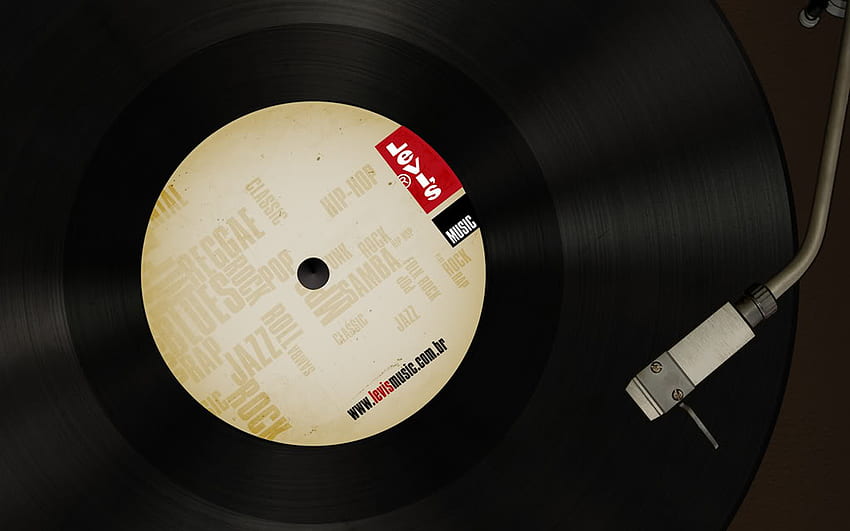 Levi's Vinyl Record, preto, música, levis, toca-discos, registro, vinil papel de parede HD
