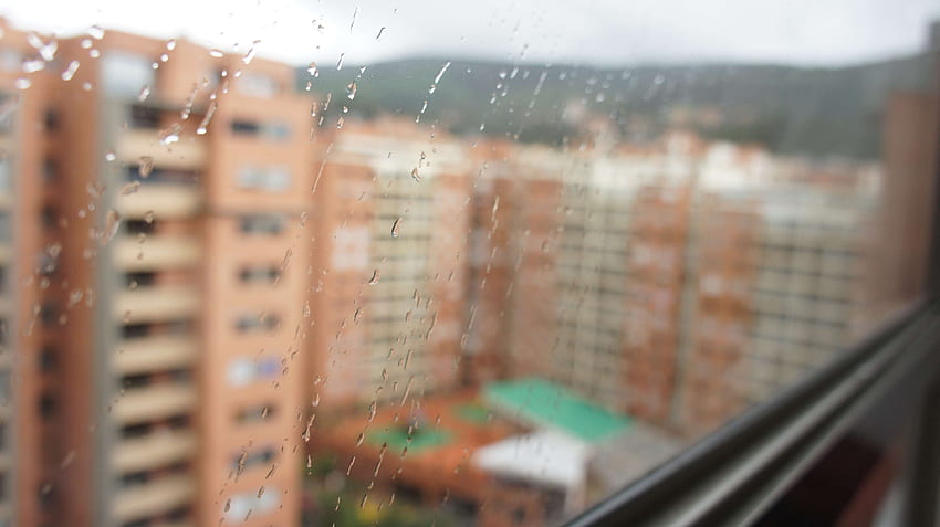 богота, близо, колумбия, дъжд, дъждовни капки, прозорец HD тапет