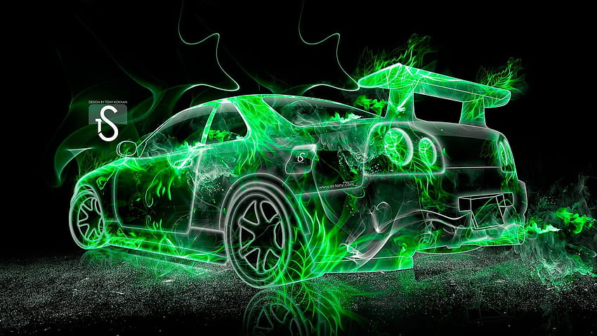 Neon Fire Cool Car, Fire Cars HD wallpaper