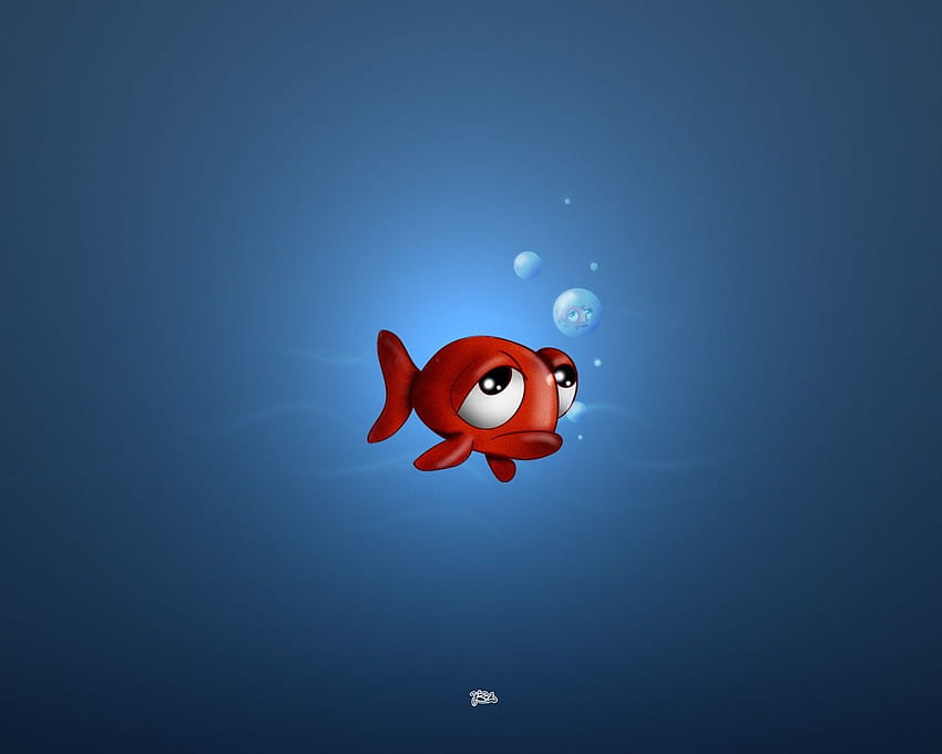 Sad Fish 3D Characters 3D, Sad Cartoon Characters HD wallpaper