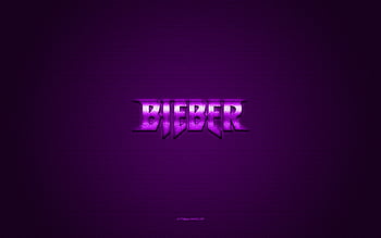 Justin Bieber violet logo american singer, violet brickwall, Justin Bieber  logo, HD wallpaper