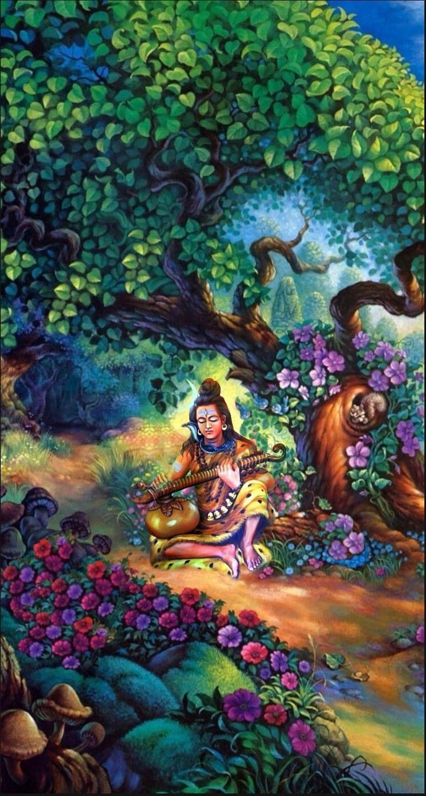 Lord Shiva jugando veena en la pintura de arte creativo. Lord Shiva pics, Lord Shiva, Señor Shiva, Shakti Resumen fondo de pantalla del teléfono