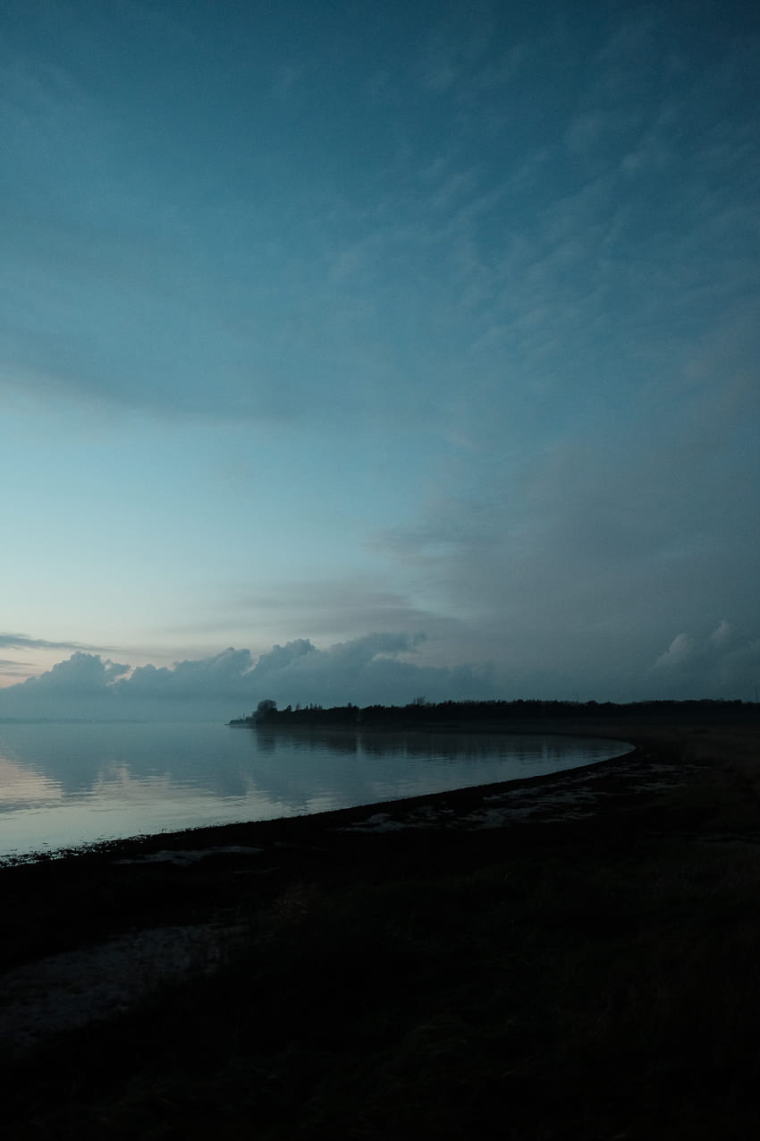 Landschaft, Natur, Dämmerung, See, Ufer, Ufer, Dunkel, Abenddämmerung HD-Handy-Hintergrundbild